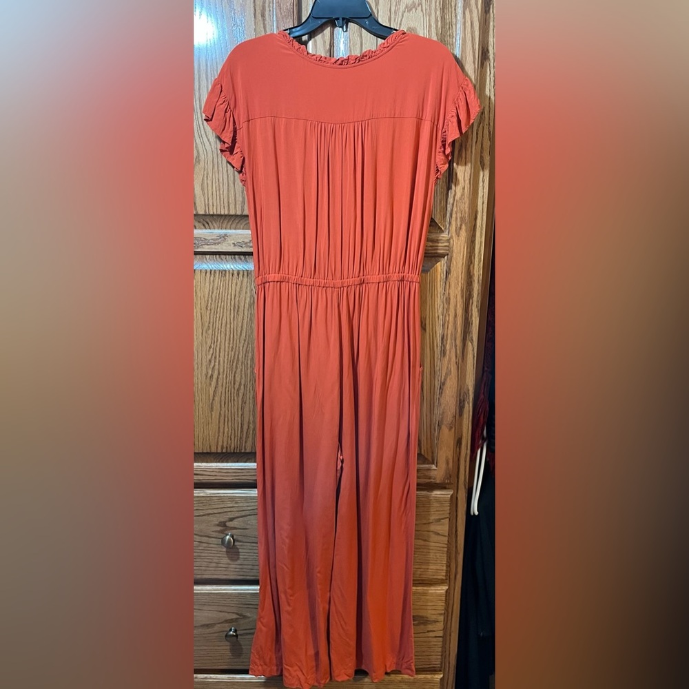 LOFT Rust Orange Jumpsuit - Picture 3 of 3